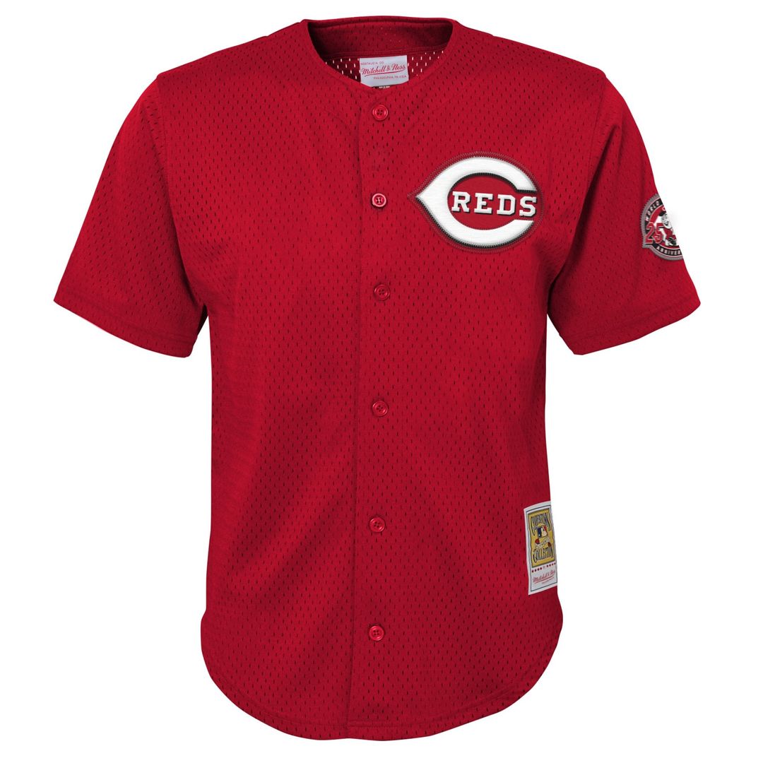 Ken Griffey Jr. Cincinnati Reds Youth Cooperstown Collection Mesh Batting Practice Jersey - Red