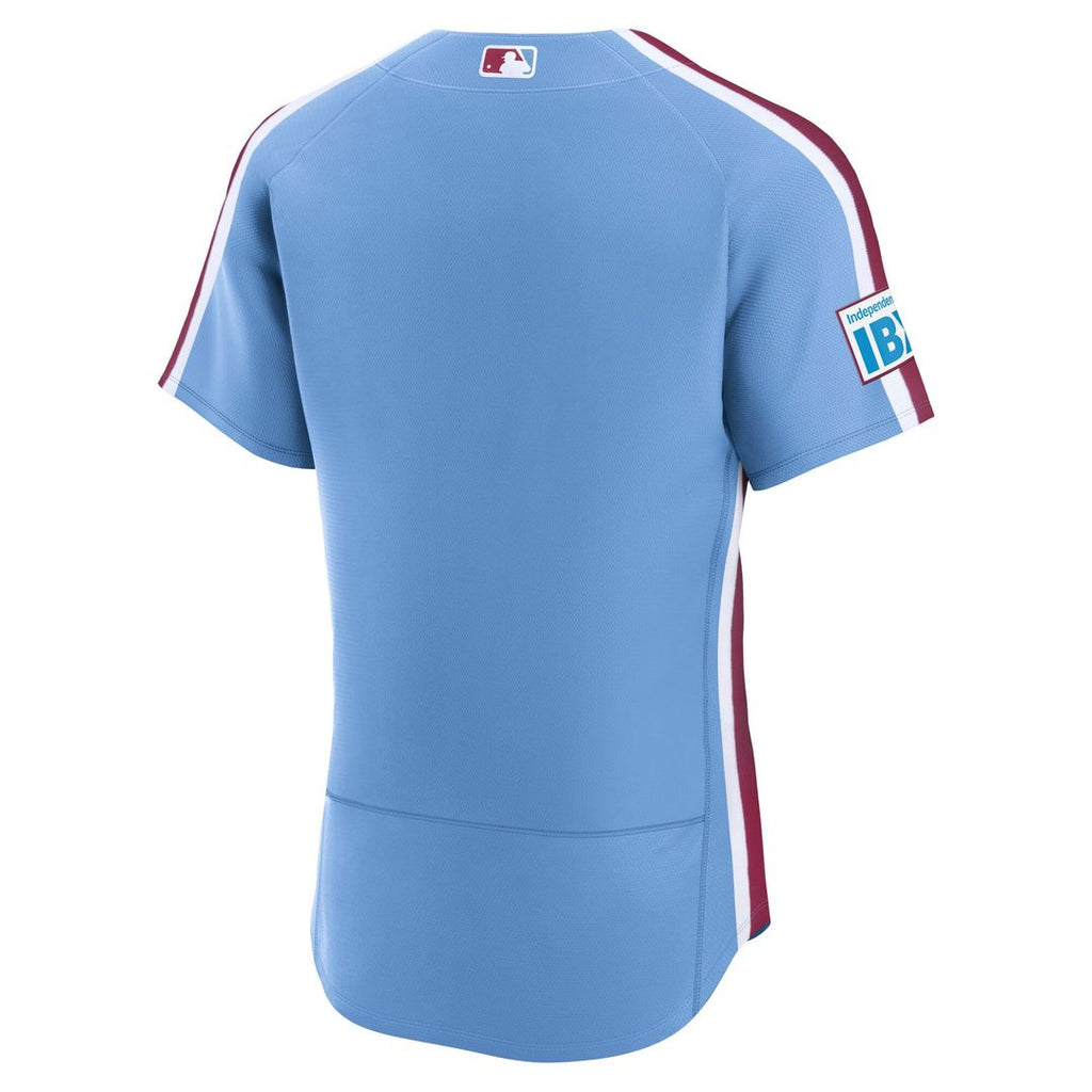 Philadelphia Phillies Alternate Sponsor Patch Authentic Jersey - Light Blue