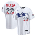 Fourth of July Los Angeles Dodgers Kyle Tucker White USA 250 Stadium Jersey