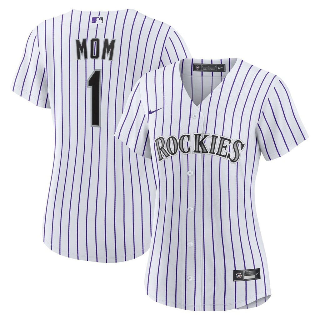 Colorado Rockies Women's #1 Mom Home Replica Jersey - White