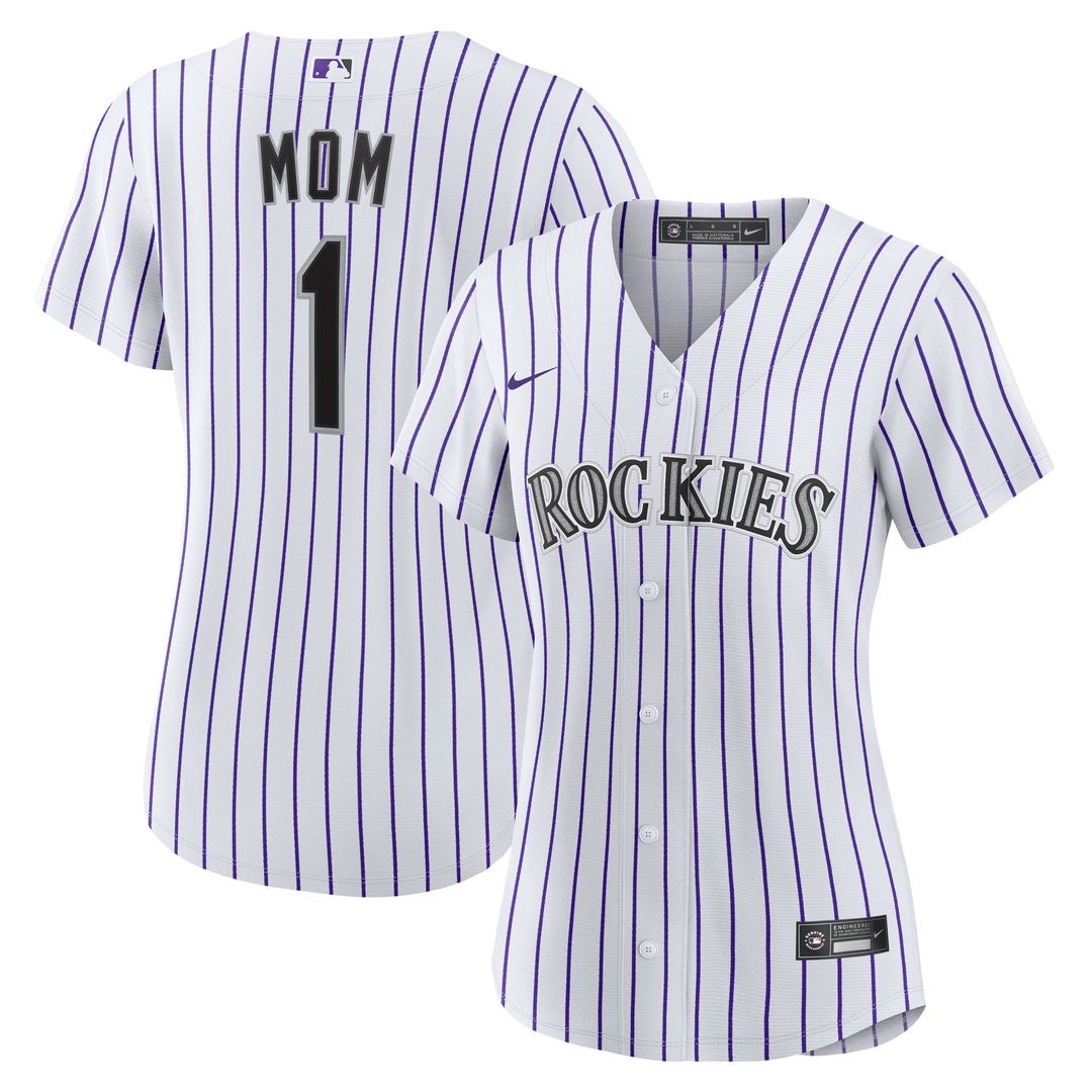 Colorado Rockies Women's #1 Mom Home Replica Jersey - White