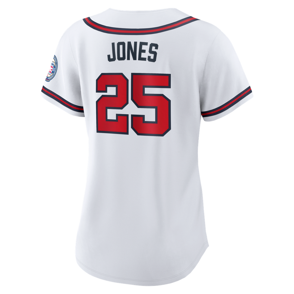 Andruw Jones Atlanta Braves Women's 2026 Baseball Hall of Fame Retired Player Replica Jersey - White