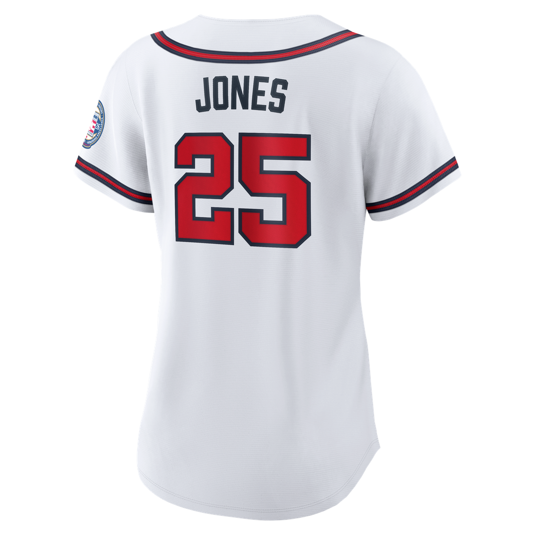 Andruw Jones Atlanta Braves Women's 2026 Baseball Hall of Fame Retired Player Replica Jersey - White
