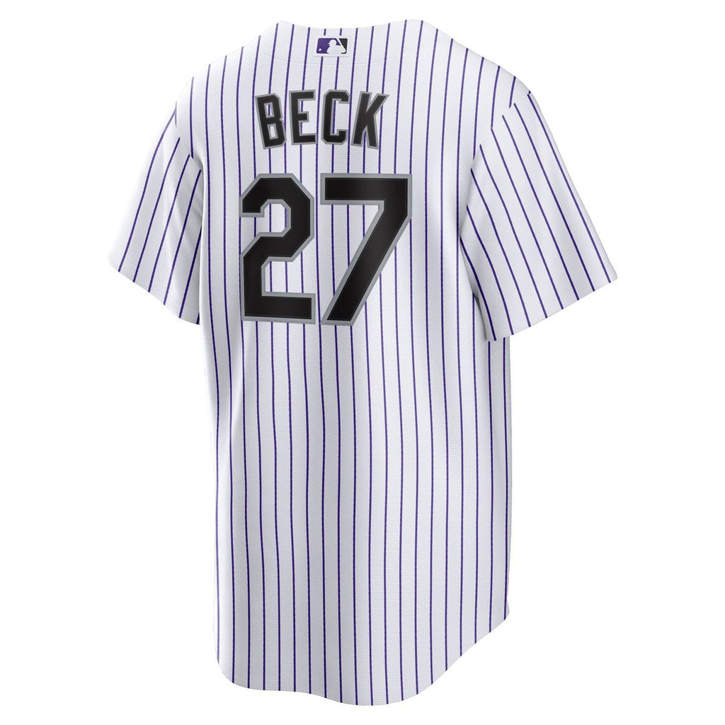 Jordan Beck Colorado Rockies Home Replica Jersey - White