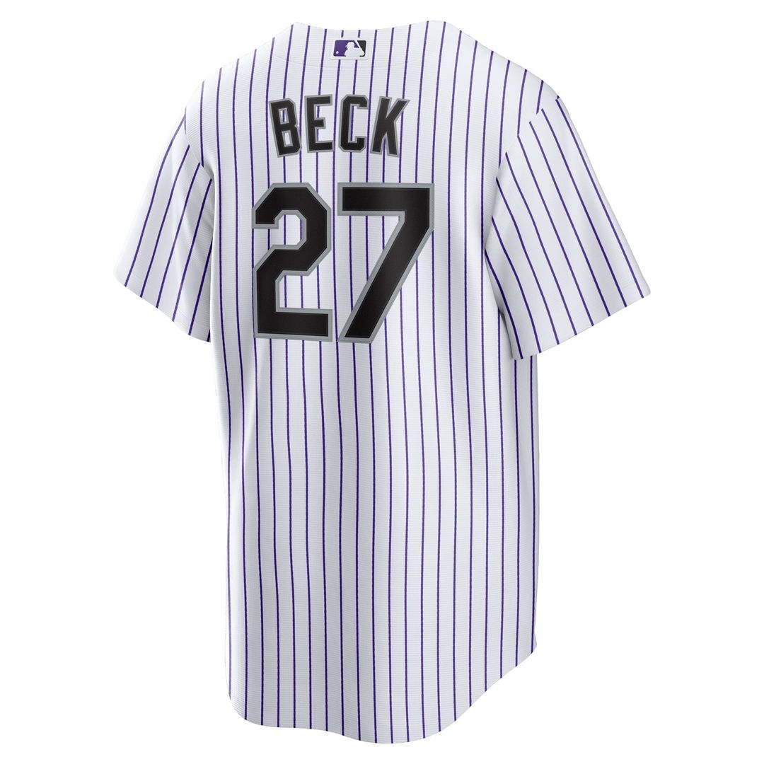 Jordan Beck Colorado Rockies Home Replica Jersey - White