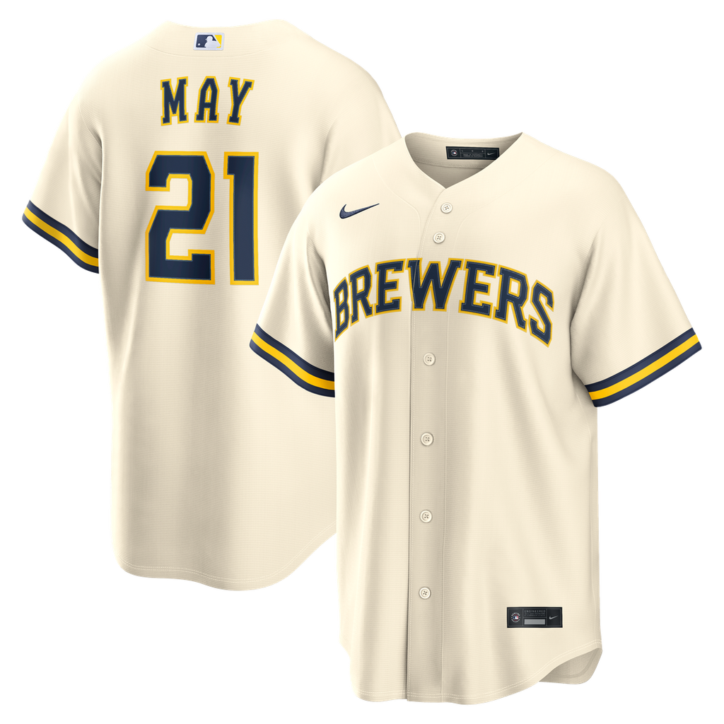 Dustin May Milwaukee Brewers Home Replica Jersey - Cream