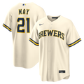 Dustin May Milwaukee Brewers Home Replica Jersey - Cream