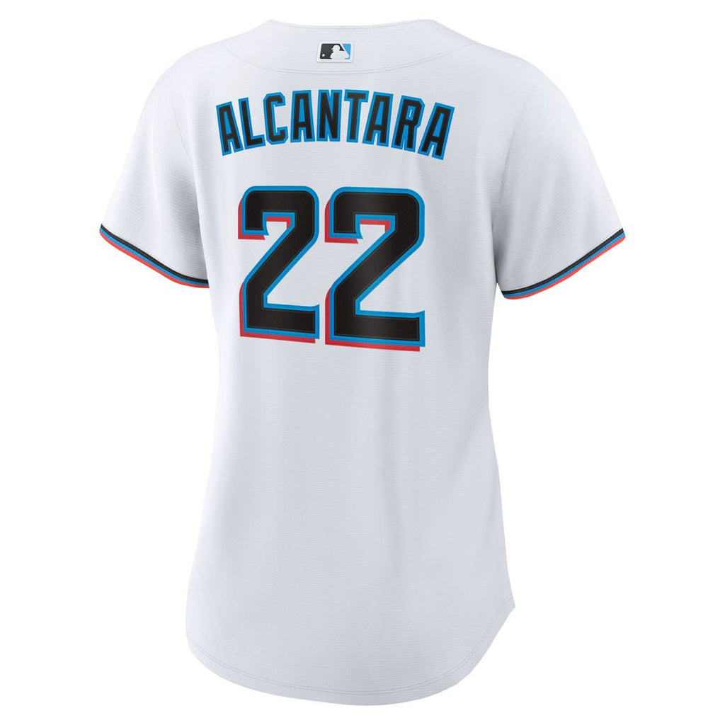 Sandy Alcantara Miami Marlins Women's Home Replica Player Jersey - White