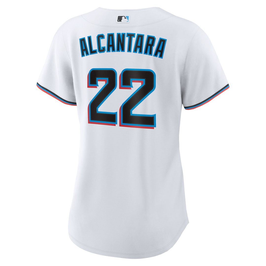 Sandy Alcantara Miami Marlins Women's Home Replica Player Jersey - White
