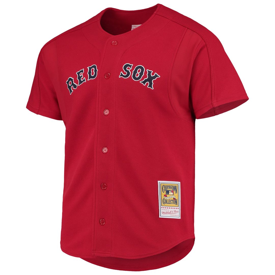 David Ortiz Boston Red Sox Cooperstown Collection Mesh Batting Practice Button - Up Jersey - Red