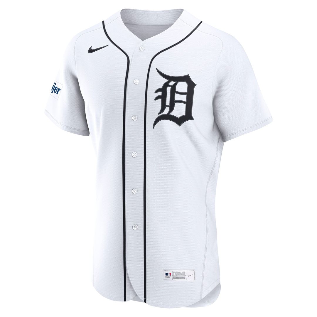 Detroit Tigers Home Sponsor Patch Authentic Jersey - White