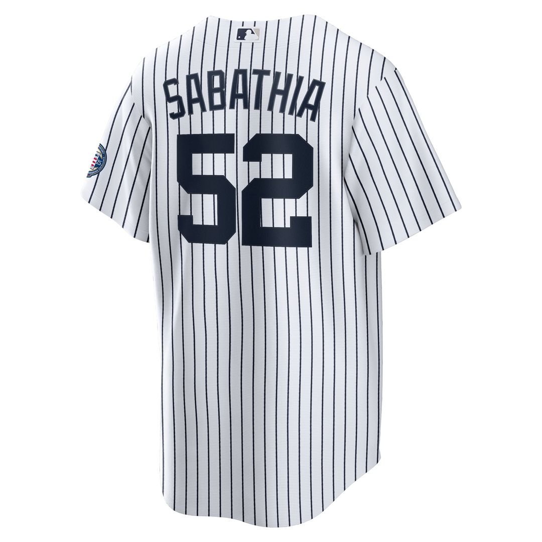 CC Sabathia New York Yankees 2025 Baseball Hall of Fame Name & Number Retired Replica Jersey - White