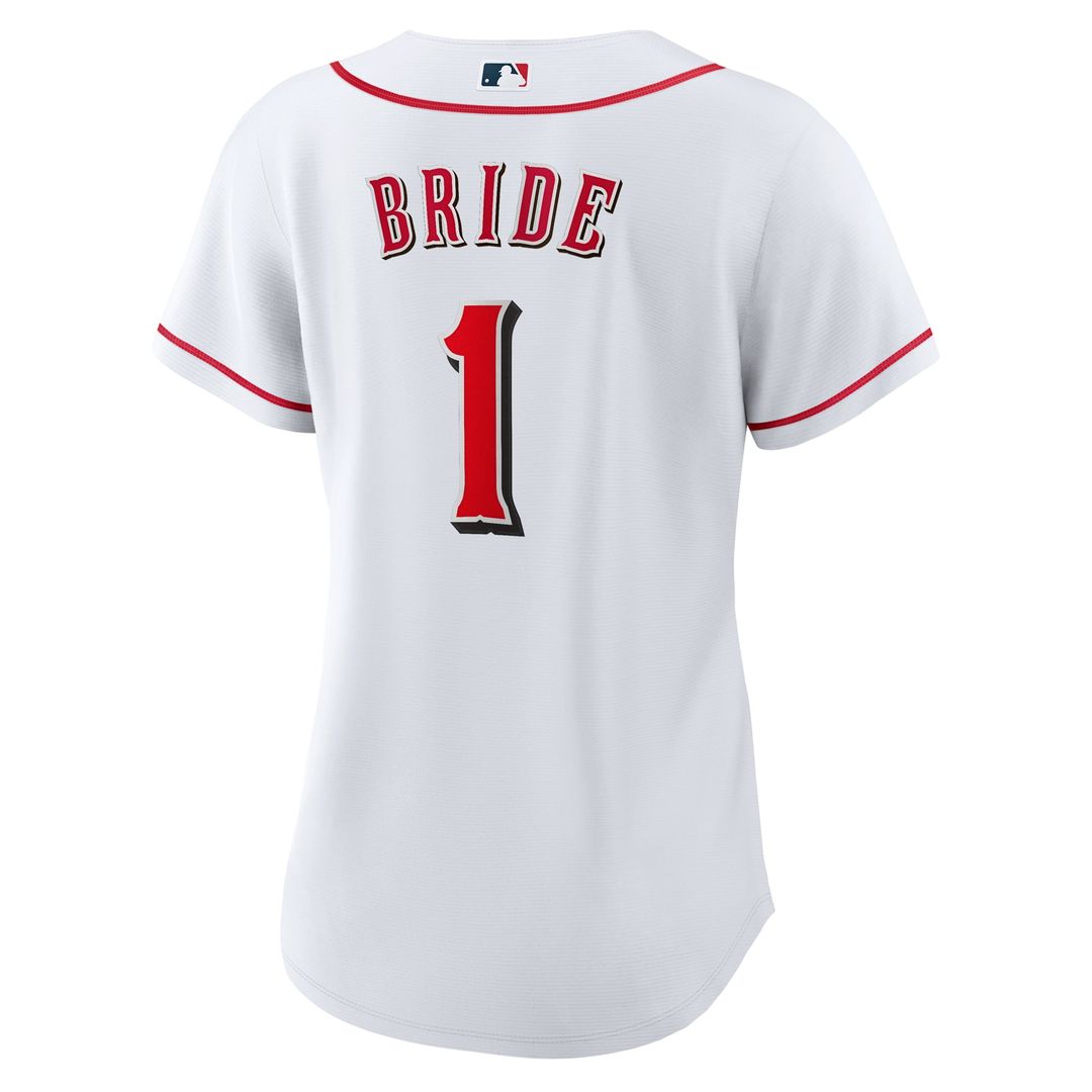 Cincinnati Reds Women's #1 Bride Home Replica Jersey - White