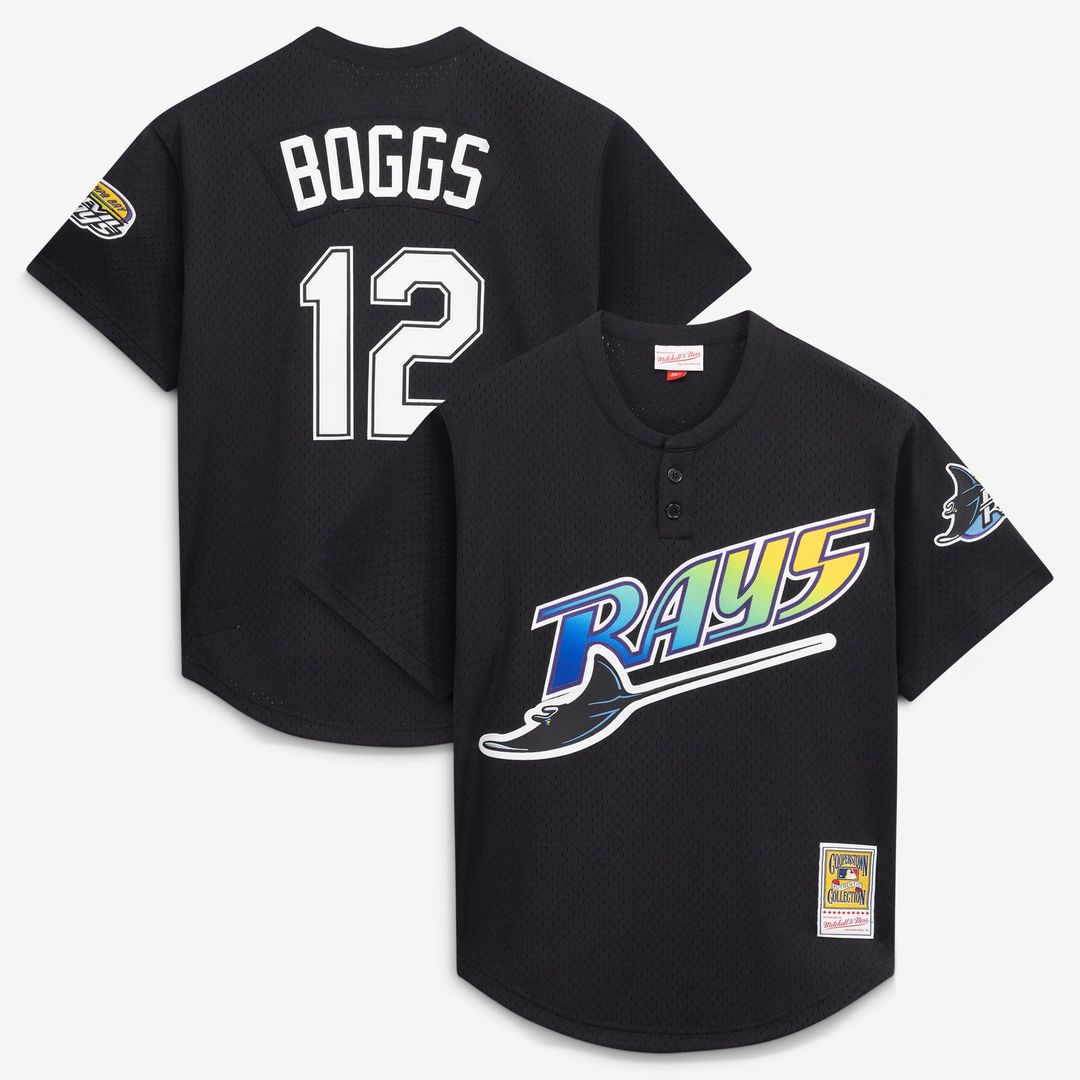 Wade Boggs Tampa Bay Rays Authentic Batting Practice Jersey - Black