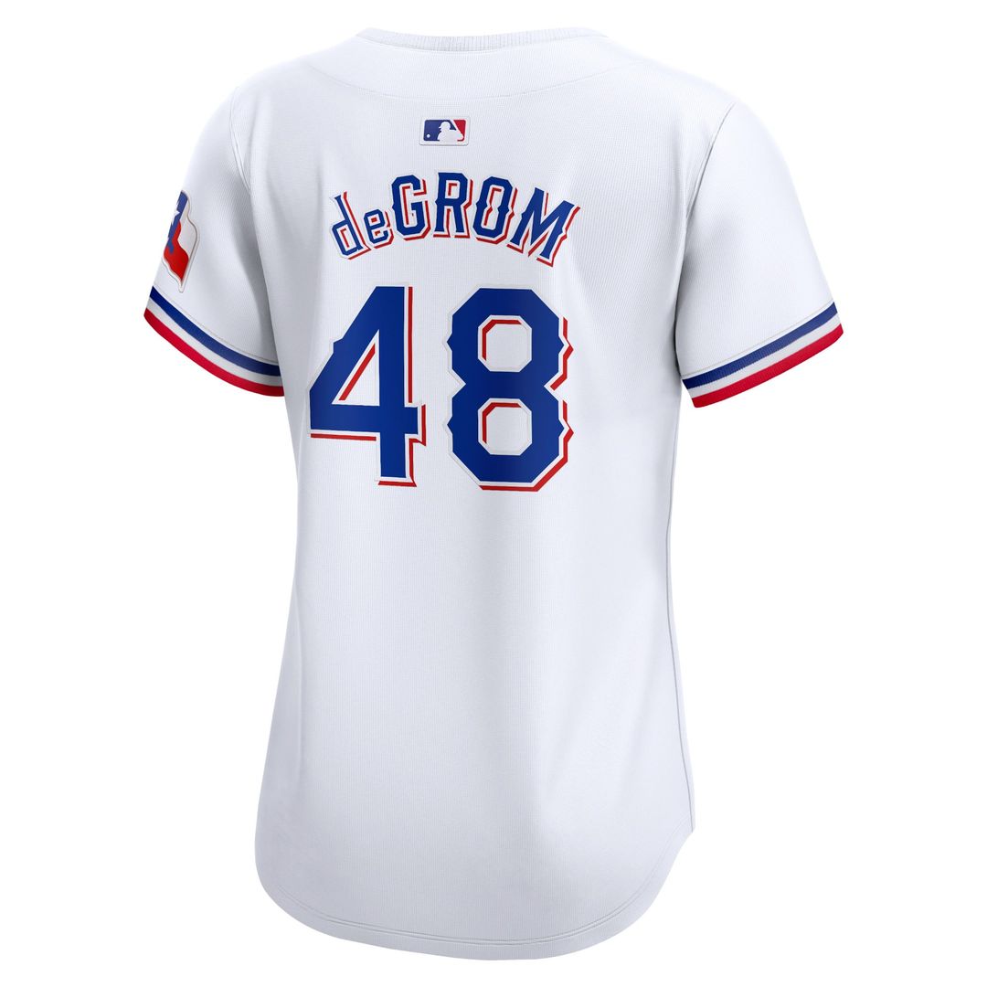 Jacob deGrom Texas Rangers Women's Home Limited Player Jersey - White