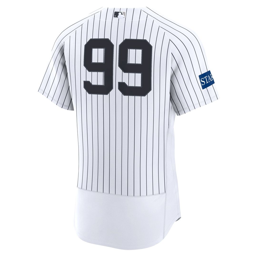 Aaron Judge New York Yankees Home Authentic Sponsor Patch Jersey - White
