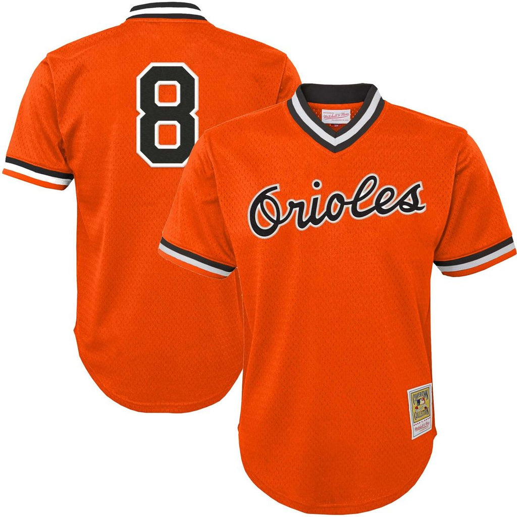 Cal Ripken Jr. Baltimore Orioles Youth Cooperstown Collection Mesh Batting Practice Jersey - Orange
