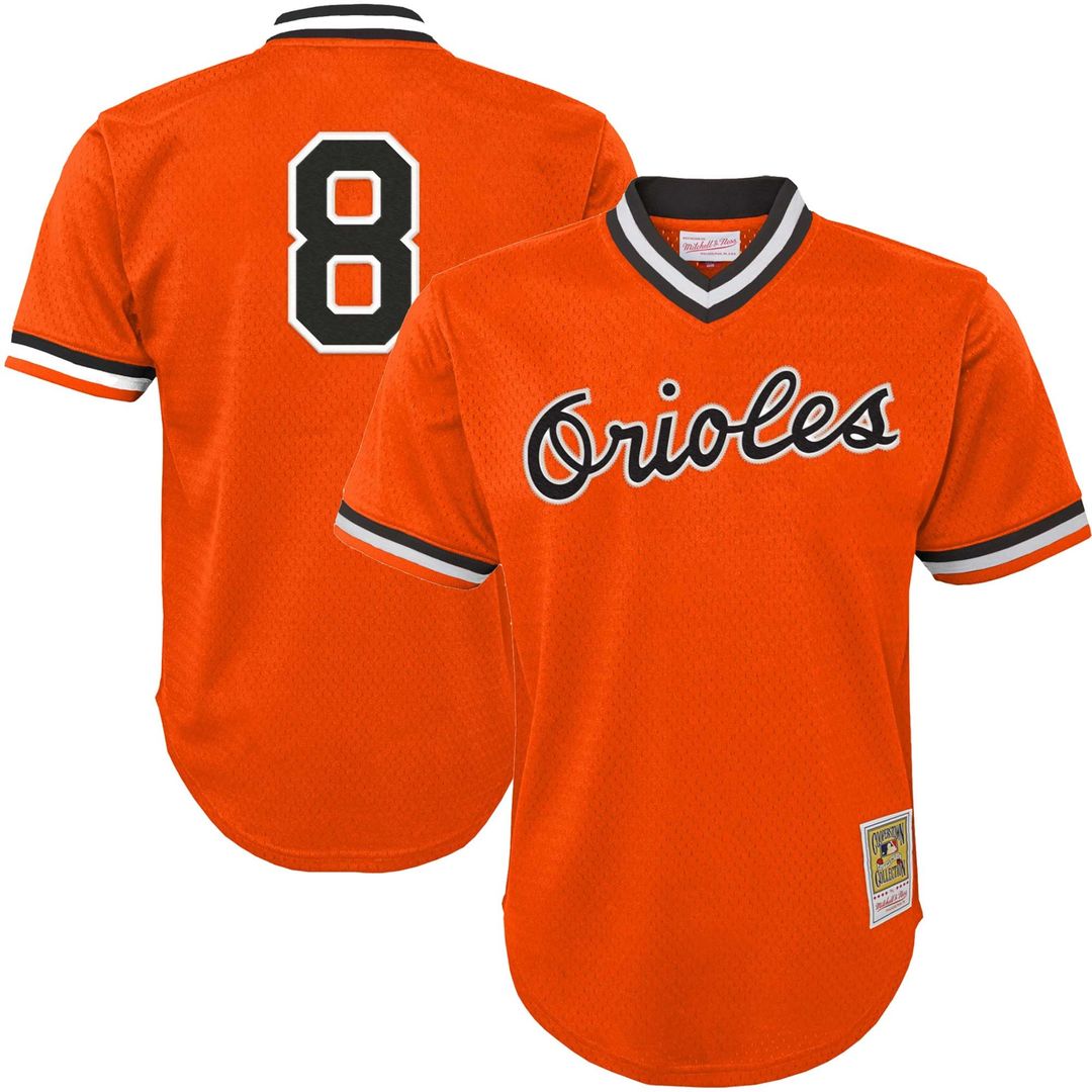 Cal Ripken Jr. Baltimore Orioles Youth Cooperstown Collection Mesh Batting Practice Jersey - Orange