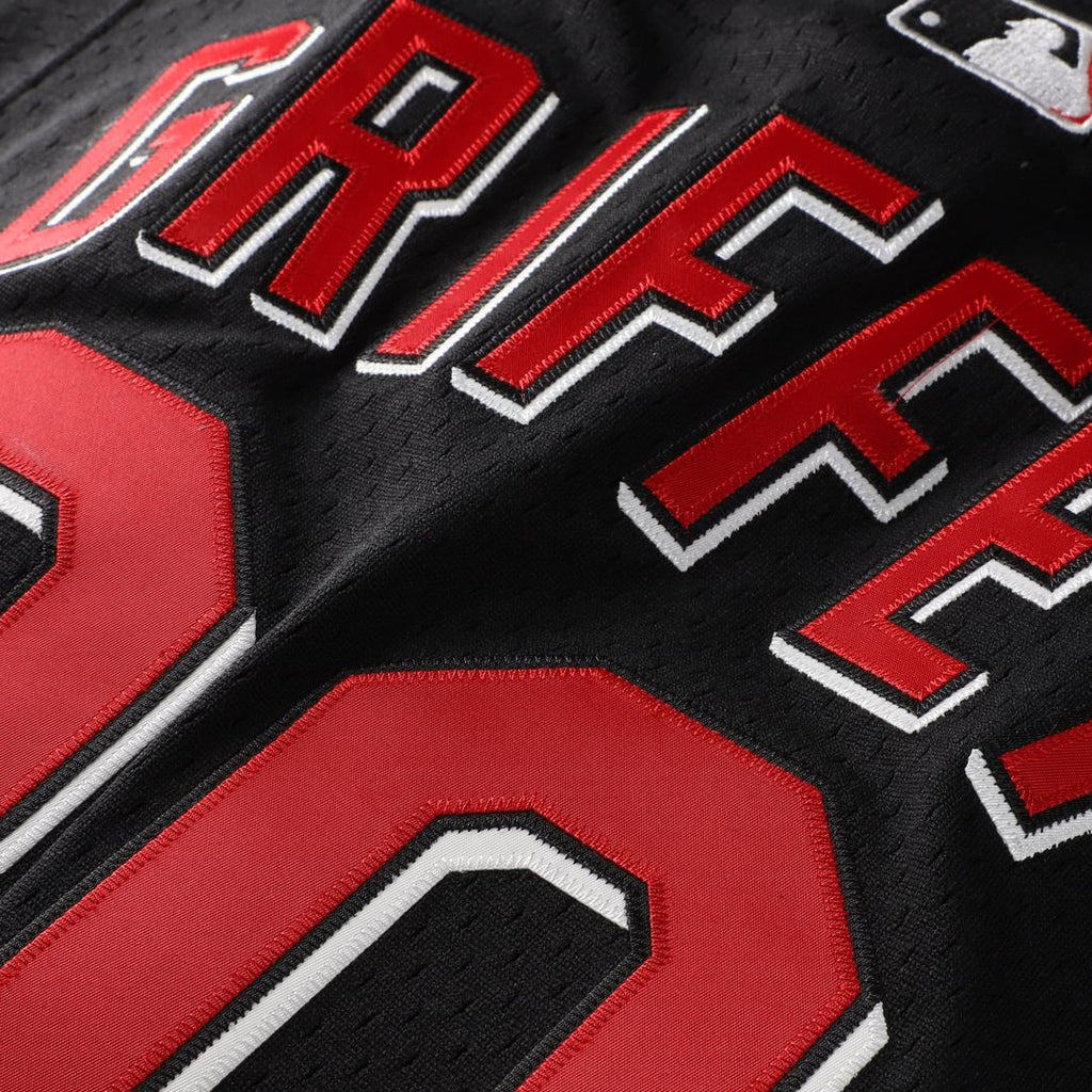 Ken Griffey Jr. Cincinnati Reds Big & Tall Cooperstown Mesh Batting Practice Jersey - Black