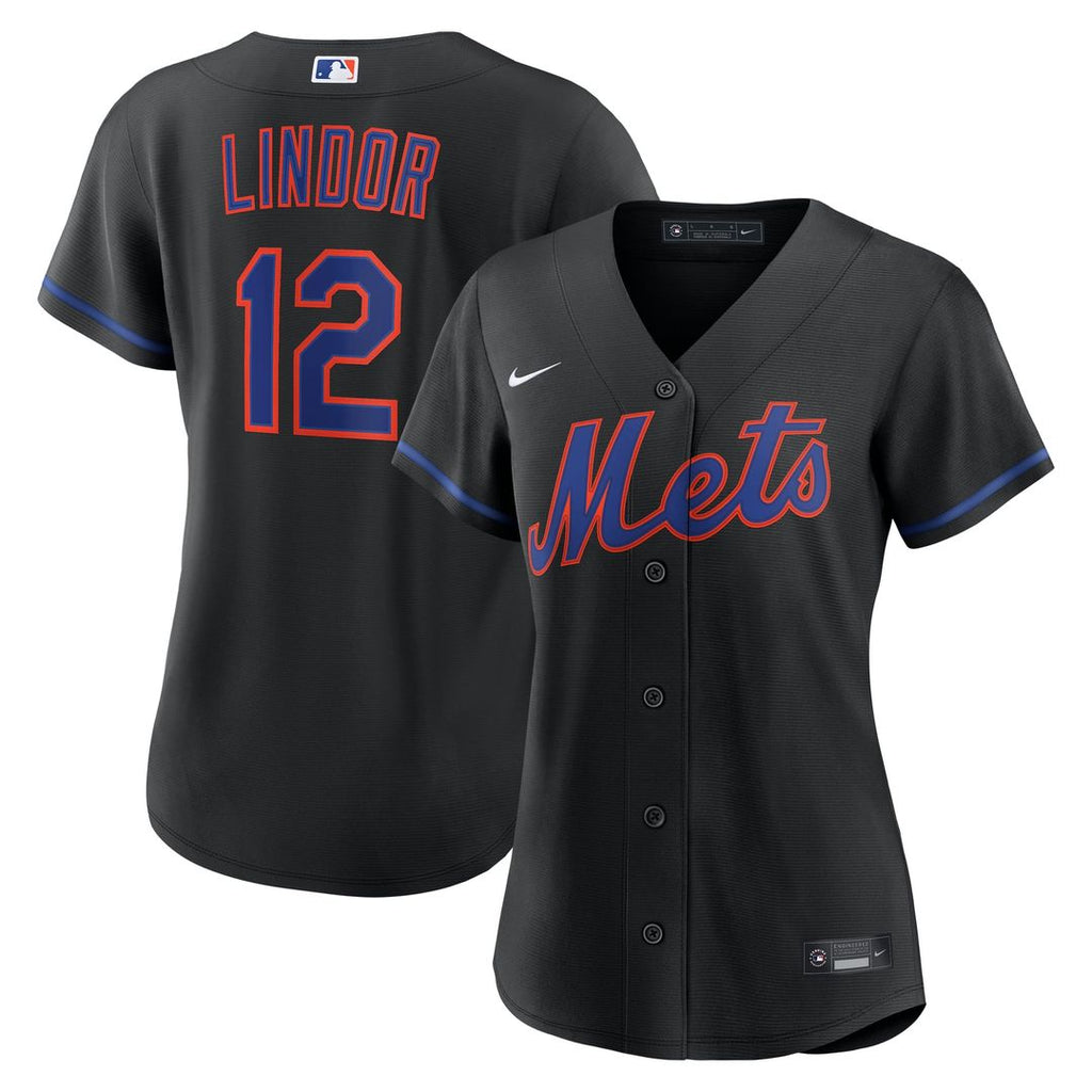 Francisco Lindor New York Mets Women's Alternate Replica Jersey - Black
