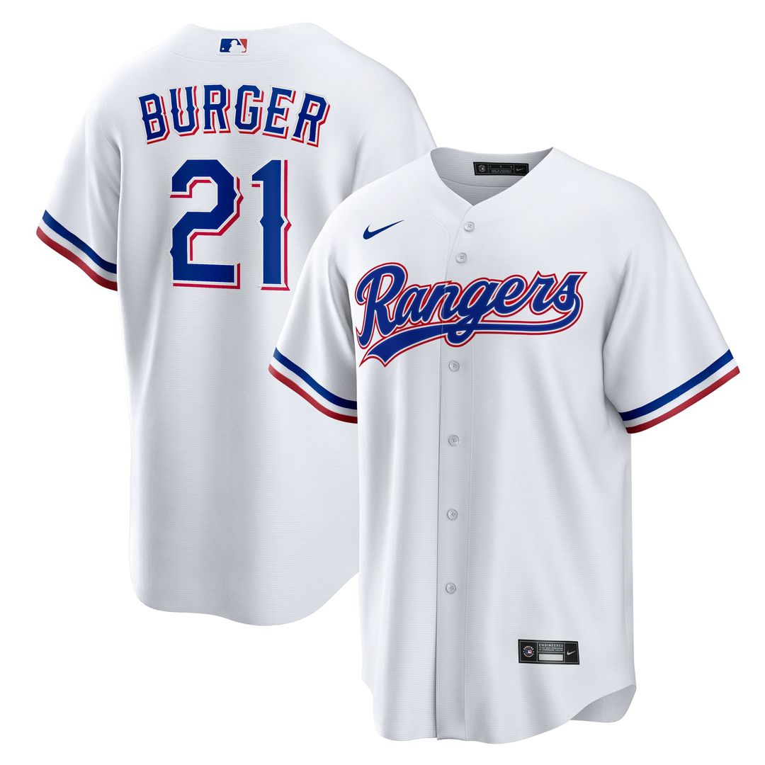 Jake Burger Texas Rangers Home Replica Jersey - White