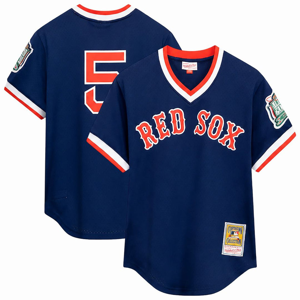 Nomar Garciaparra Boston Red Sox Big & Tall Cooperstown Mesh Batting Practice Jersey - Navy