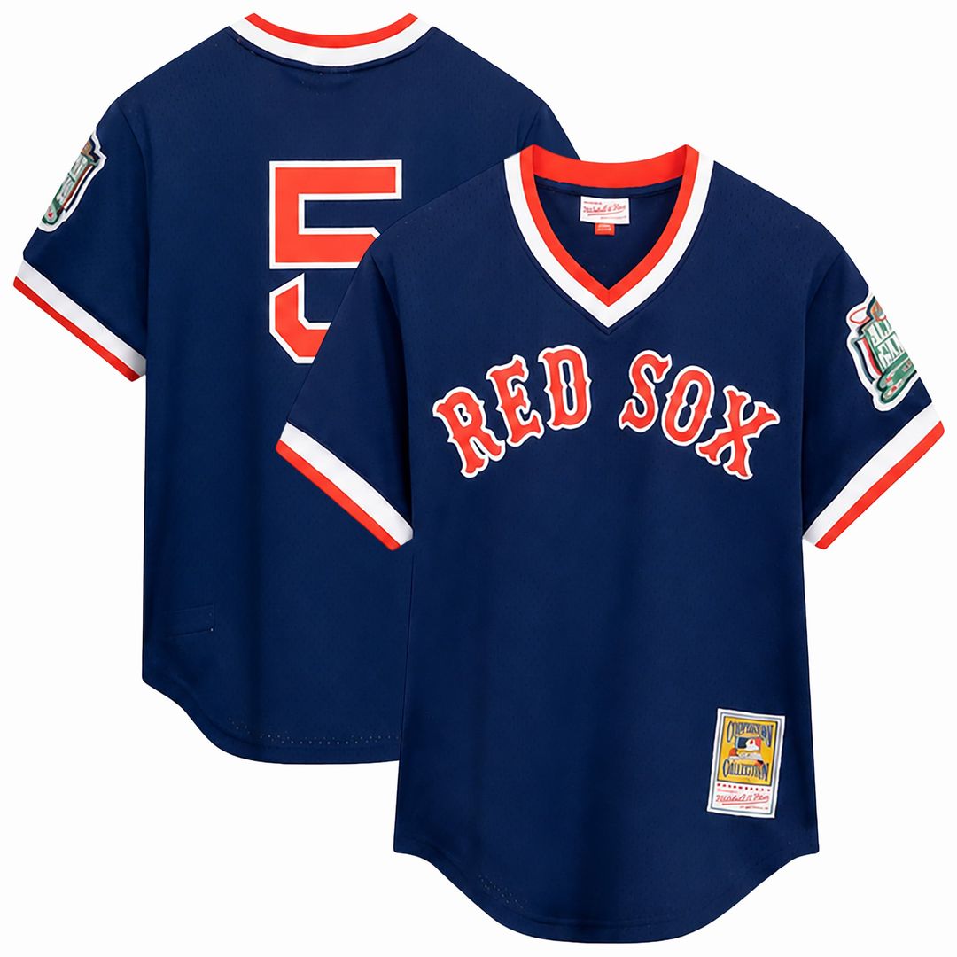 Nomar Garciaparra Boston Red Sox Big & Tall Cooperstown Mesh Batting Practice Jersey - Navy