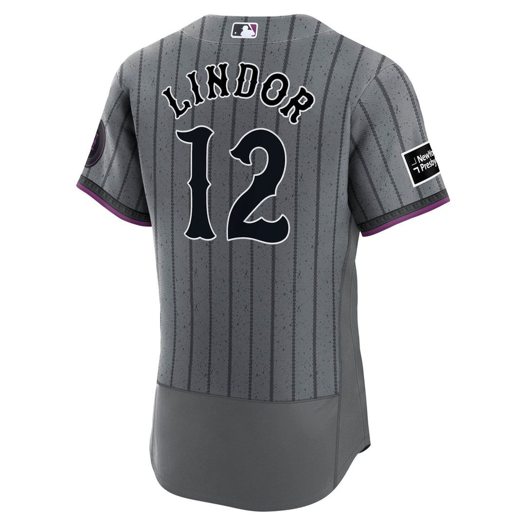 Francisco Lindor New York Mets City Connect Authentic Sponsor Patch Jersey - Gray