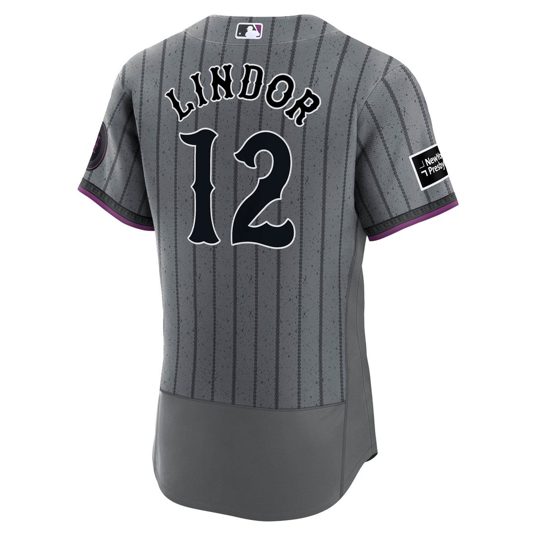 Francisco Lindor New York Mets City Connect Authentic Sponsor Patch Jersey - Gray