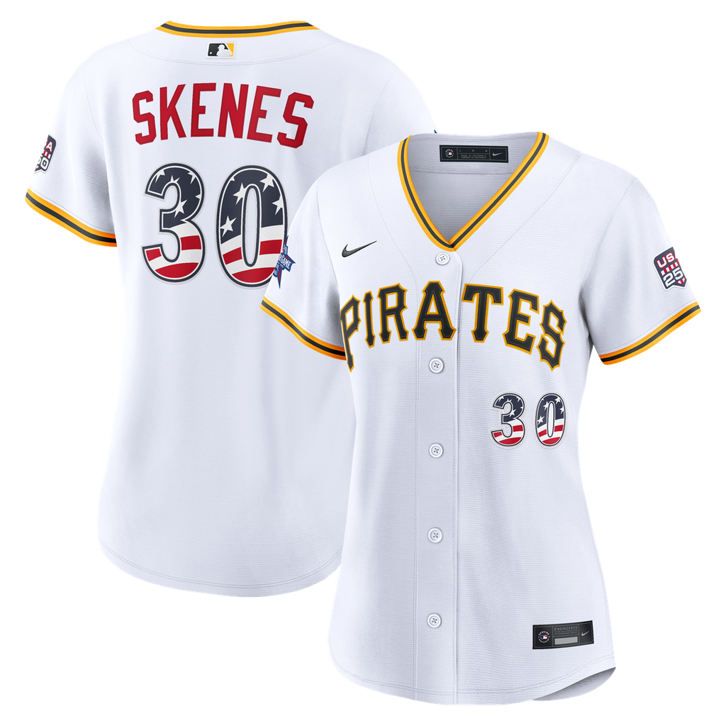 2026 All - Star Edition Stars & Stripes Women's Pittsburgh Pirates Paul Skenes White Stadium Jersey