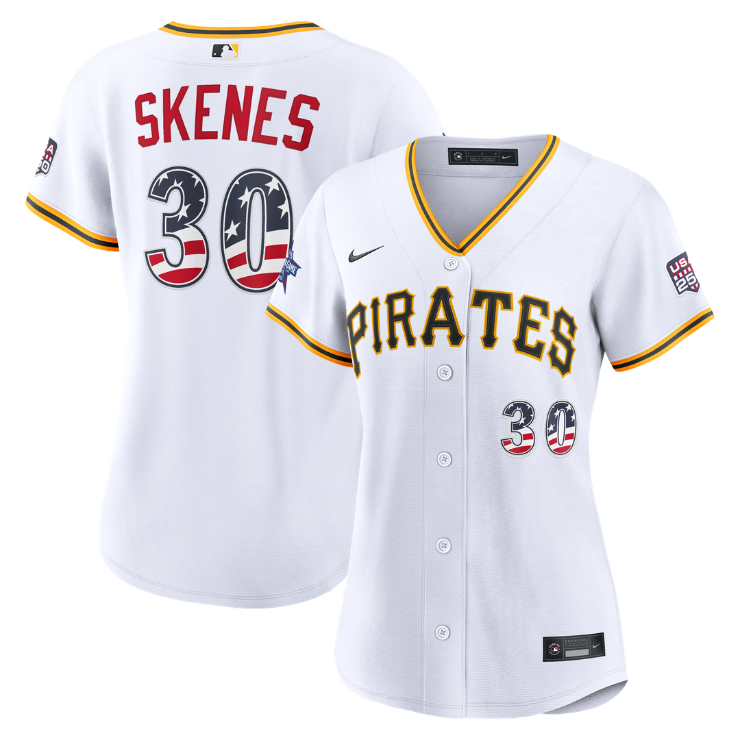 2026 All - Star Edition Stars & Stripes Women's Pittsburgh Pirates Paul Skenes White Stadium Jersey