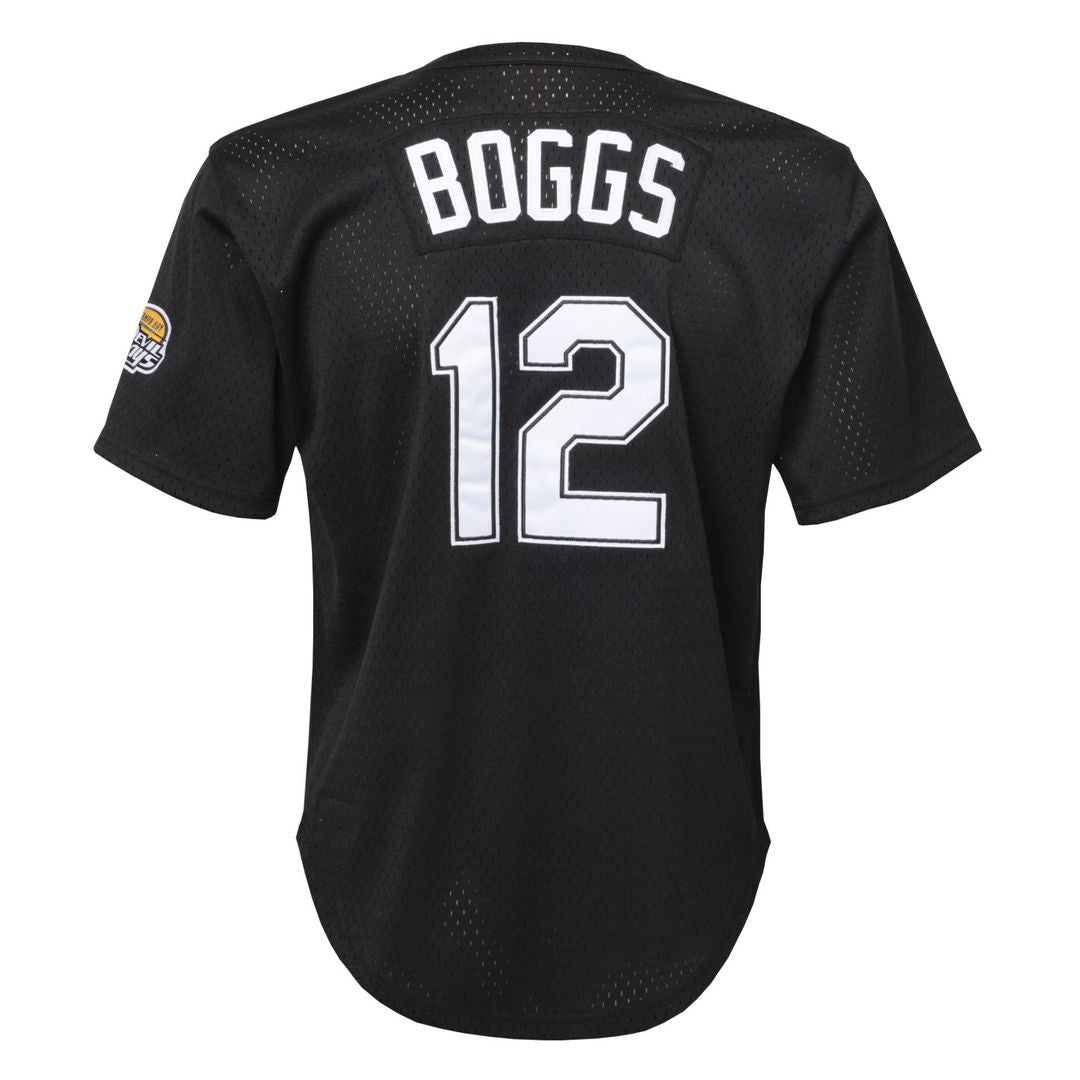 Wade Boggs Tampa Bay Rays Youth Cooperstown Collection Mesh Batting Practice Jersey - Black