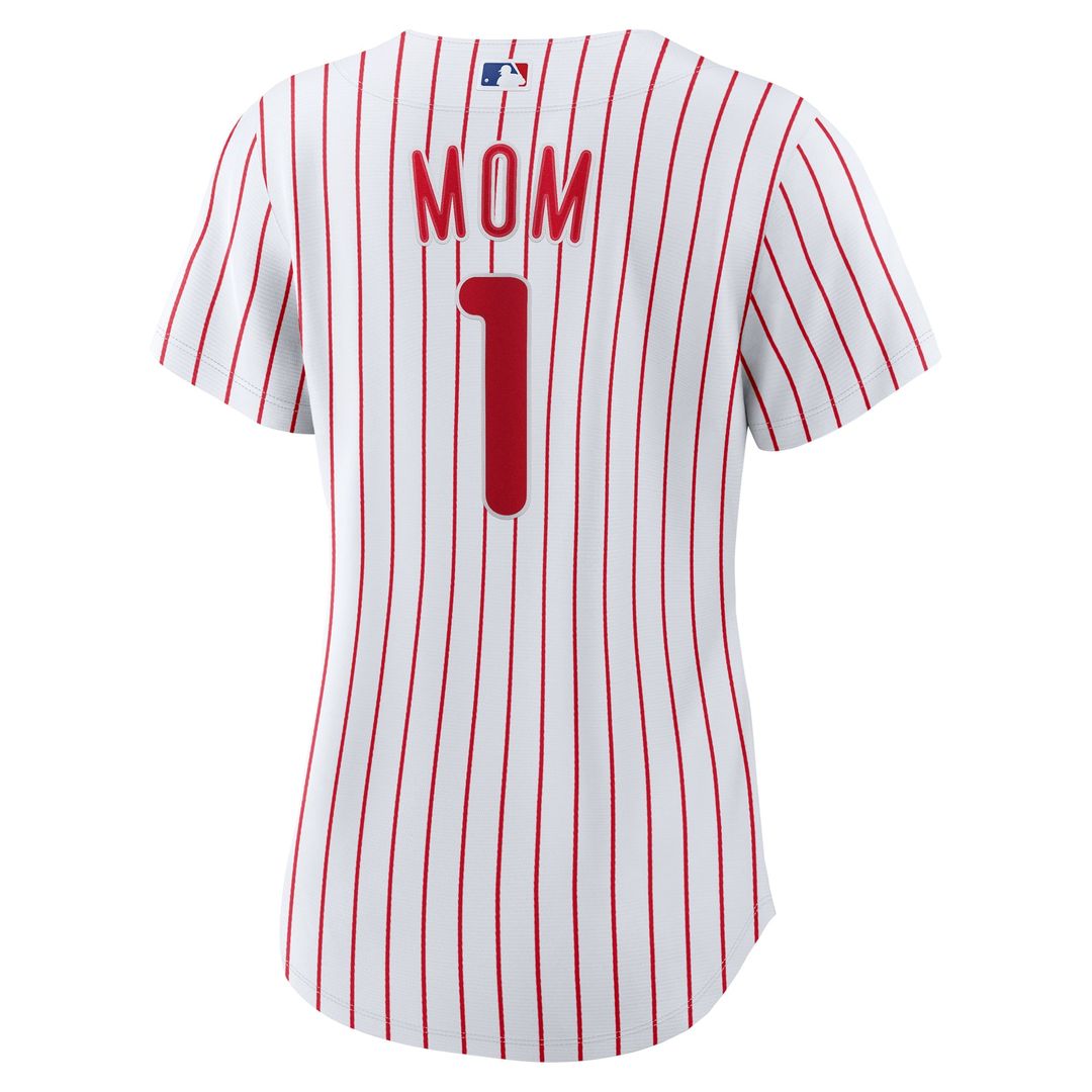 Philadelphia Phillies Women's #1 Mom Home Replica Jersey - White