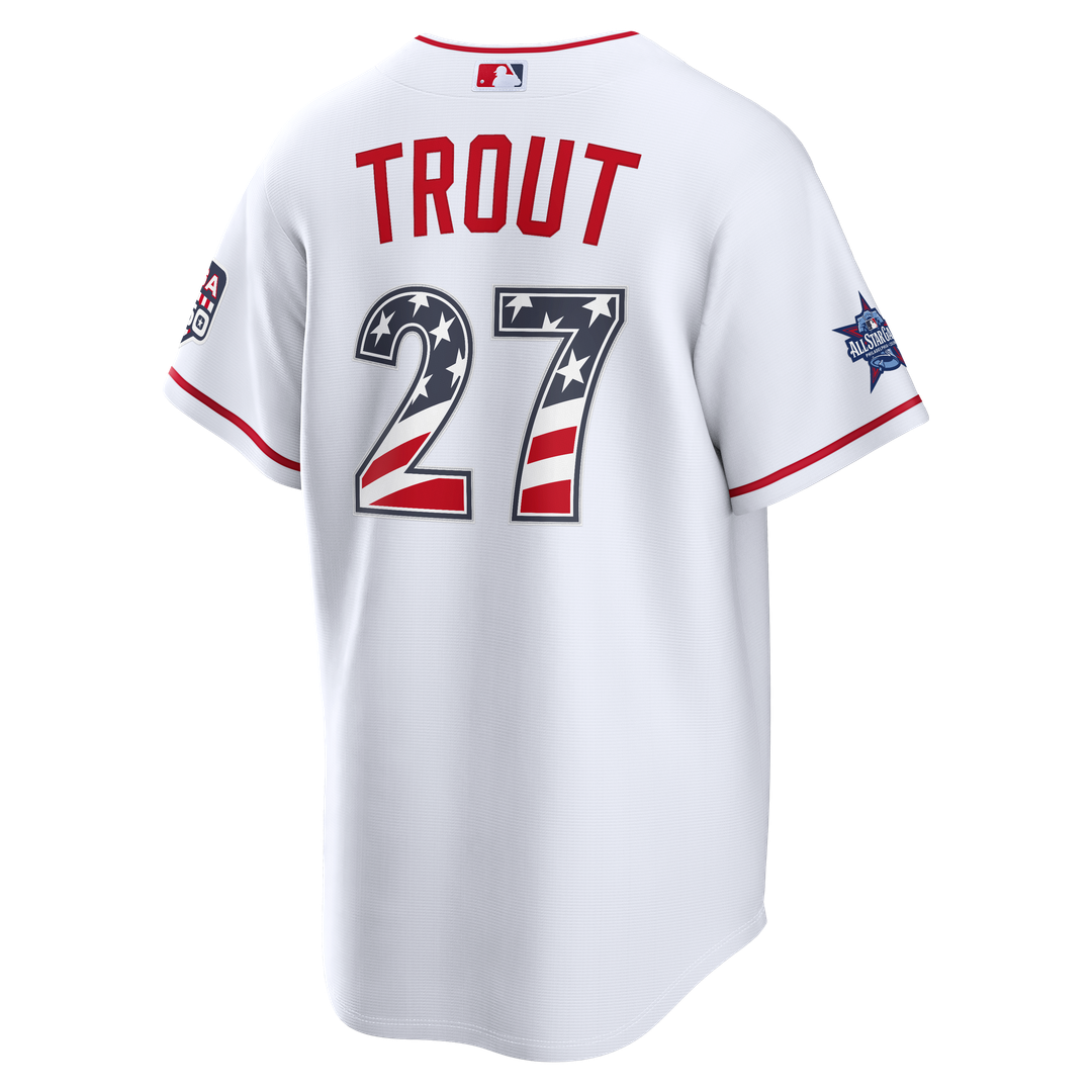 2026 All - Star Edition Stars & Stripes Los Angeles Angels Mike Trout White Stadium Jersey