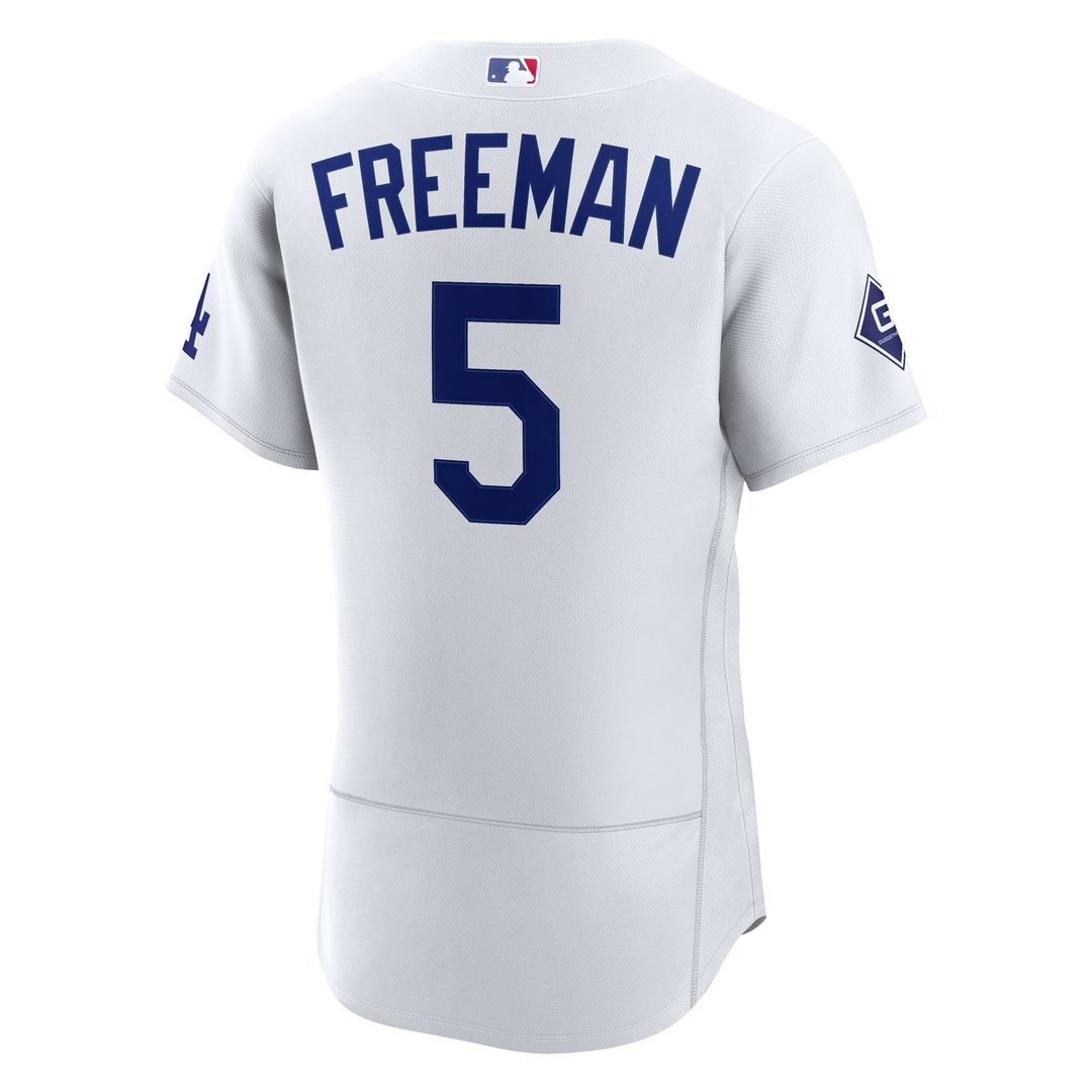 Freddie Freeman Los Angeles Dodgers Home Authentic Sponsor Patch Jersey - White