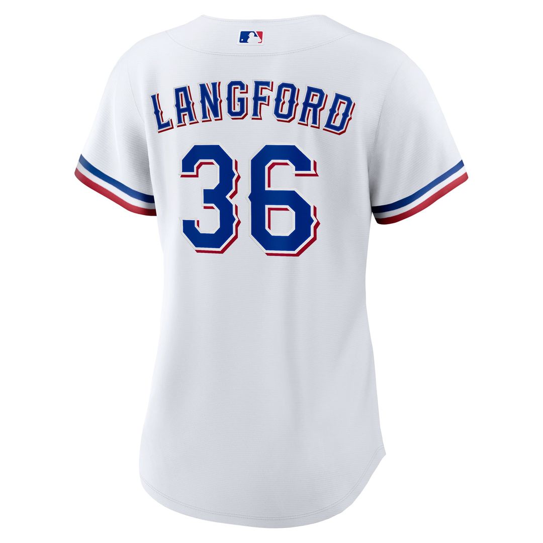 Wyatt Langford Texas Rangers Women's Home Replica Jersey - White