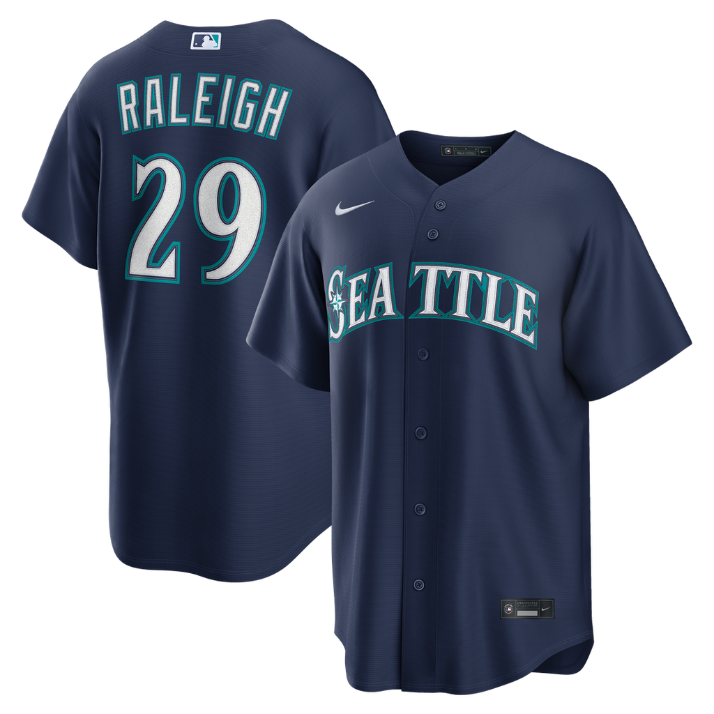 Cal Raleigh Seattle Mariners Road Replica Jersey - Navy