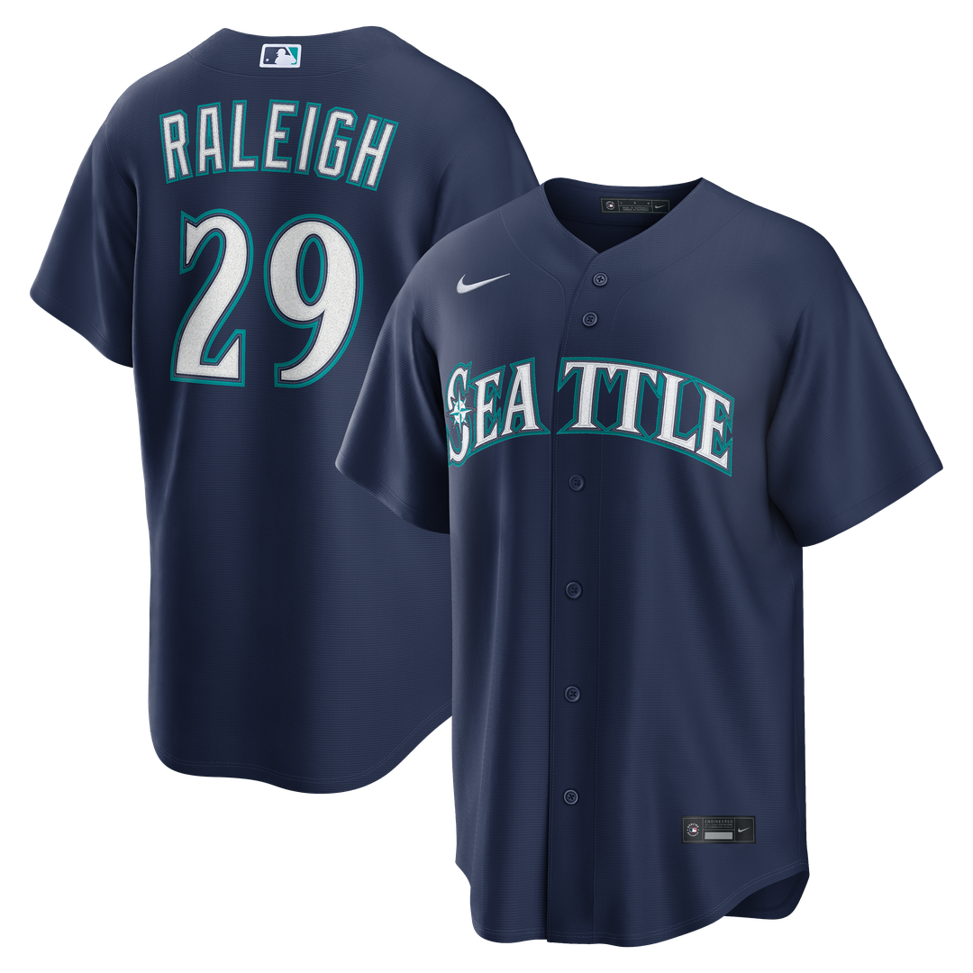 Cal Raleigh Seattle Mariners Road Replica Jersey - Navy