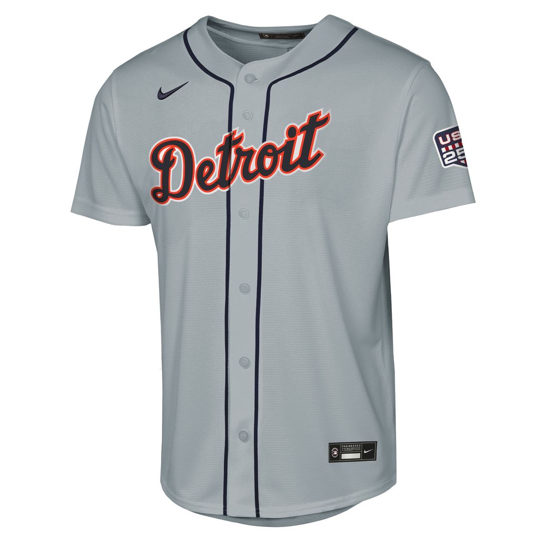 Tarik Skubal Detroit Tigers Youth USA 250 Fourth of July Road Replica Jersey - Gray