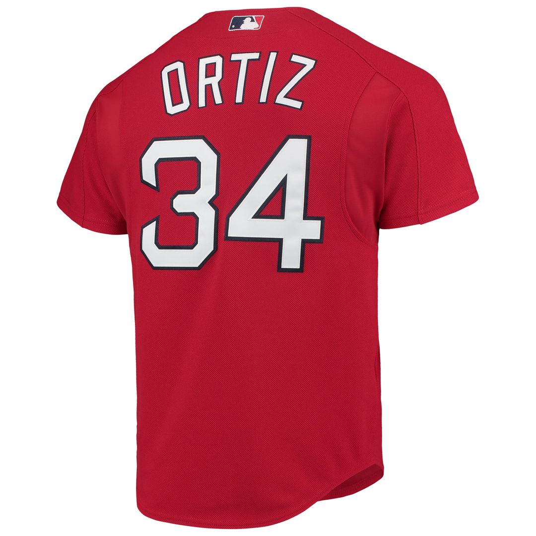 David Ortiz Boston Red Sox Cooperstown Collection Mesh Batting Practice Button - Up Jersey - Red
