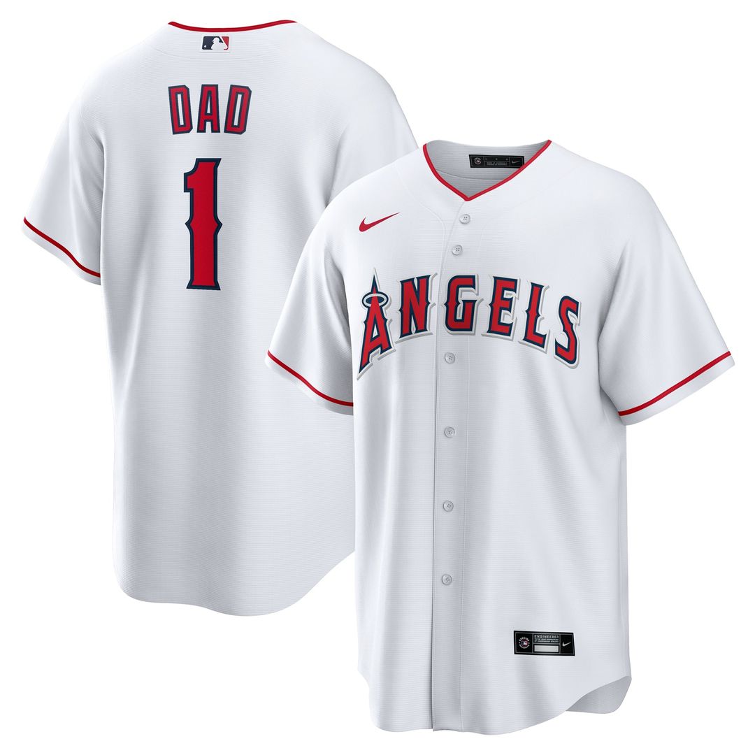 Los Angeles Angels #1 Dad Home Replica Jersey - White
