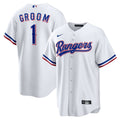 Texas Rangers #1 Groom Home Replica Jersey - White