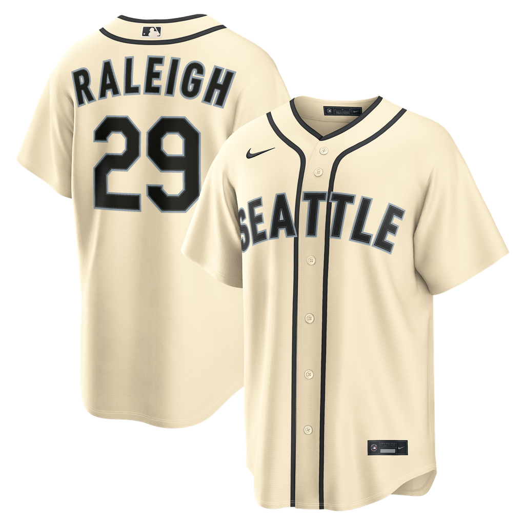 Cal Raleigh Seattle Mariners Alternate Replica Jersey - Cream