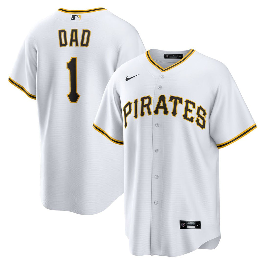 Pittsburgh Pirates #1 Dad Home Replica Jersey - White