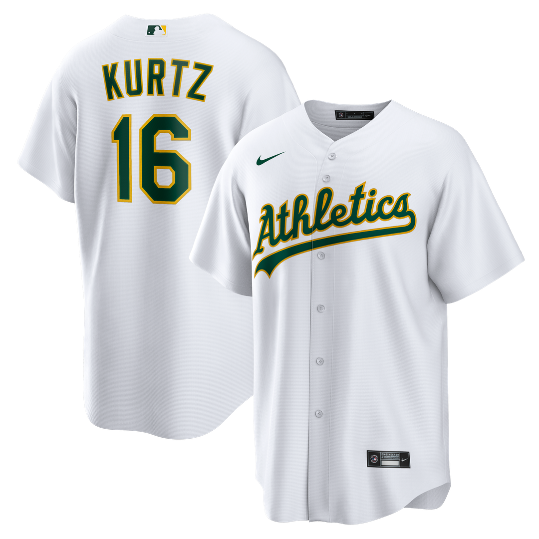 Nick Kurtz Athletics Home Replica Player Jersey - White