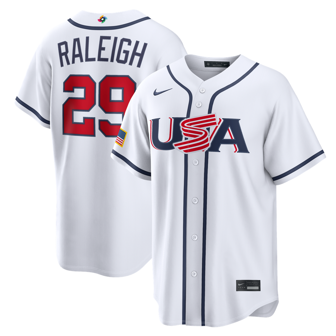 Cal Raleigh USA Baseball 2026 World Baseball Classic Home Stadium Jersey - White