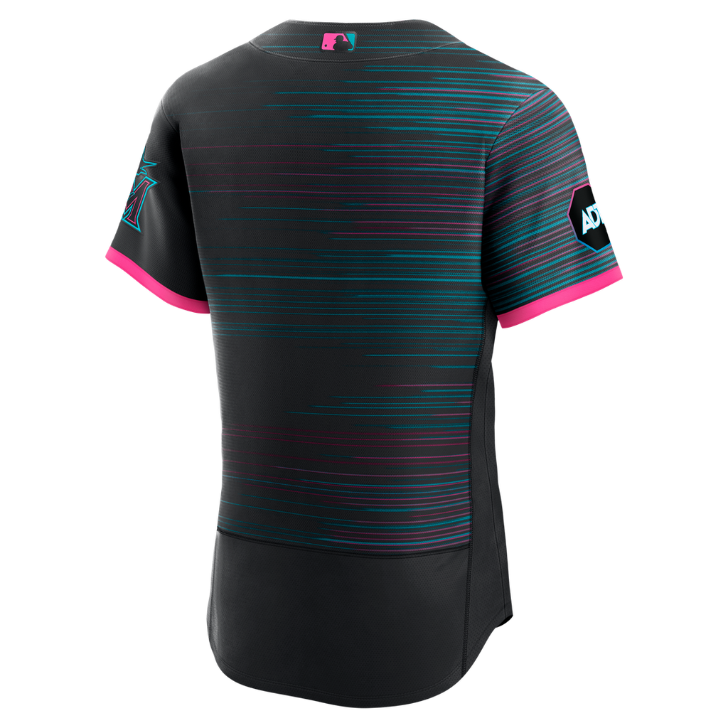 Miami Marlins City Connect Authentic Sponsor Patch Jersey - Black