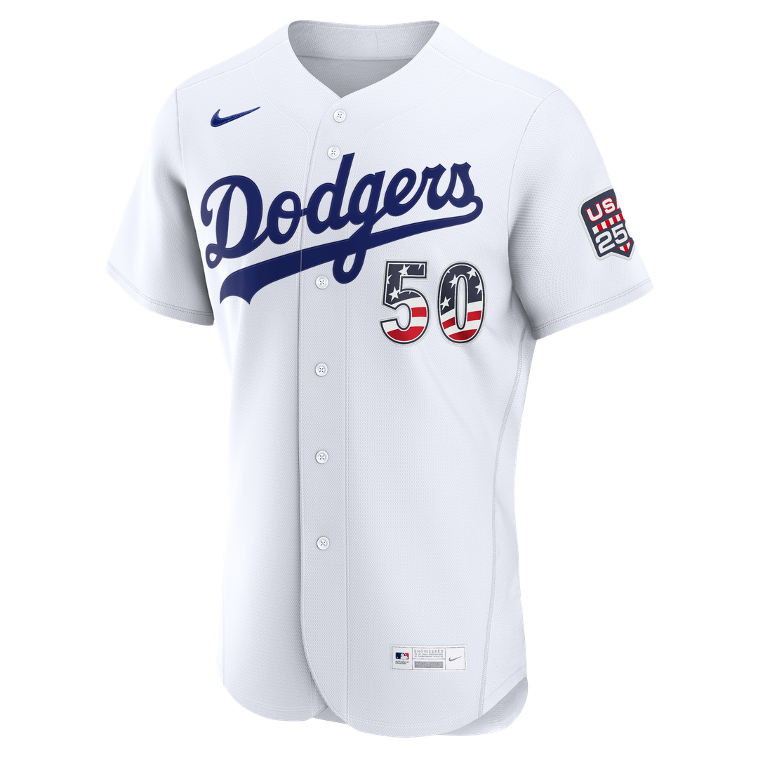 Fourth of July Los Angeles Dodgers Mookie Betts White USA 250 Authentic Jersey