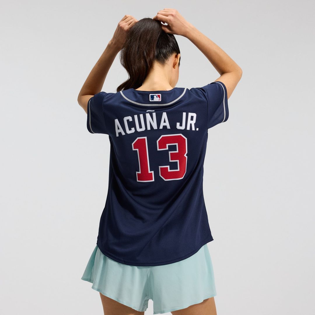 Ronald Acuña Jr. Atlanta Braves Women's Alternate Replica Player Jersey - Navy