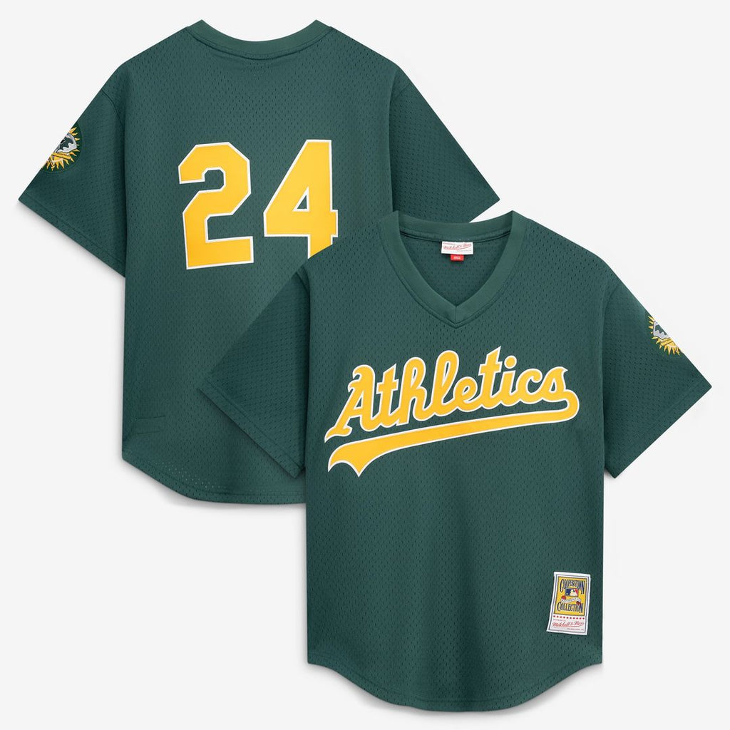 Rickey Henderson Athletics Authentic Batting Practice Jersey - Green